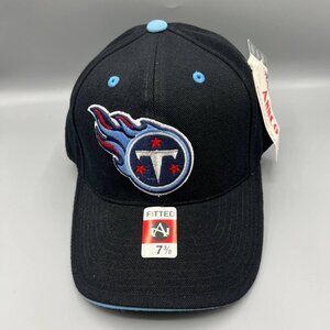 Tennessee Titans Hat Men 7 3/8 Black Embroidered Logo Annco‎ NFL Fitted Cap New
